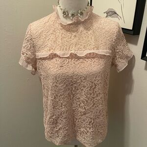 Banana Republic Elegant Lace Ruffle Top